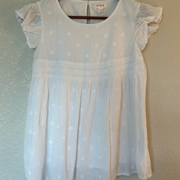 Cat & Jack Girl’s White Polka Dot Dress- XL - Picture 1 of 4